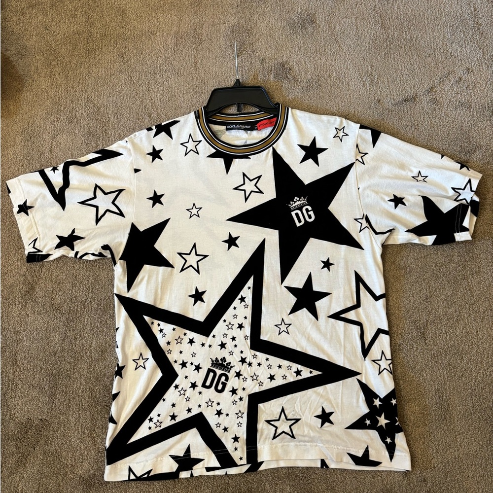 Dolce & gabbana men’s black and white star shirt